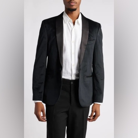 OPEN EDITVelvet Dinner Jacket In Black